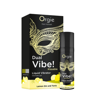 Жидкий вибратор Orgie Dual Vibe! Lemon Gin And Tonic Kissable Liquid Vibrator - фото 1