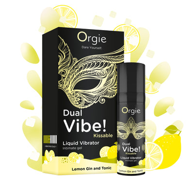 Жидкий вибратор Orgie Dual Vibe! Lemon Gin And Tonic Kissable Liquid Vibrator - фото 2