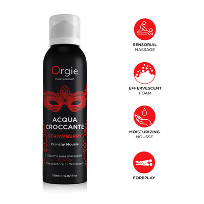 Main image for product index 3: Массажная пенка Orgie – Acqua Croccante Strawberry, эффект лопающихся пузырьков