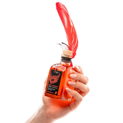 Main image for product index 2: Набір для масажу Orgie – Sexy Therapy Strawberry, їстівна розігрівальна олія + пір’їнка
