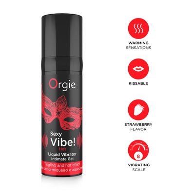 Main image for product index 3: Рідкий вібратор Orgie Sexy Vibe! Hot, зігрівальний, дуже потужний, зі смаком полуниці