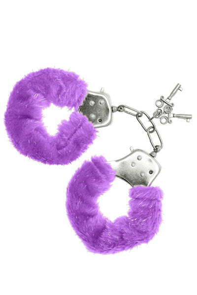 Наручники S Pleasures Furry Cuffs с пушистой отделкой, 2 ключа в комплекте - фото 3