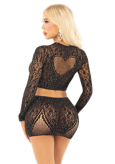 Main image for product index 2: Комплект Leg Avenue Rhinestone Crop Top and Mini Skirt