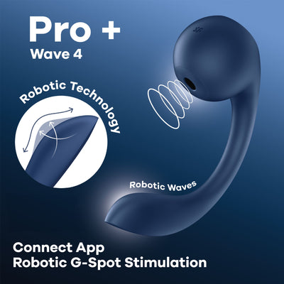 Main image for product index 6: Смарт-стимулятор точки G + вакуумний стимулятор клітора Satisfyer Pro+ Wave 4 Connect App