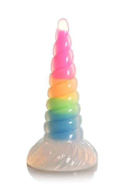Фэнтезийный фаллоимитатор Creature Cocks Luminescent Rainbow Silicone Dildo - фото 1