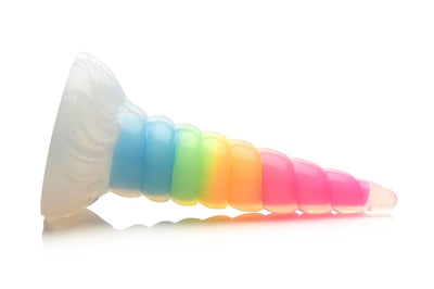 Фэнтезийный фаллоимитатор Creature Cocks Luminescent Rainbow Silicone Dildo - фото 2