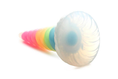 Фэнтезийный фаллоимитатор Creature Cocks Luminescent Rainbow Silicone Dildo - фото 3