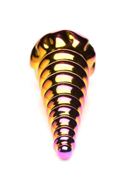 Фэнтезийный стеклянный фаллоимитатор Creature Cocks Twilight Rainbow Glass Dildo - фото 3