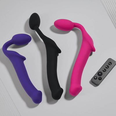 Безремневой страпон с вибрацией Strap-On-Me Vibrating - фото 74
