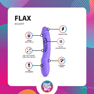 Вибратор Good Vibes Only - Flax Vibrating Dildo with G-Spot Stimulator - фото 11