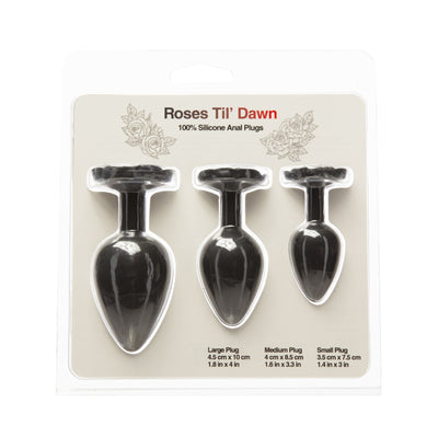 Набір силіконових анальних пробок BMS Roses Til’ Dawn Silicone Anal Plug Kit Starter Kit - фото 6