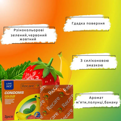 Презервативи Recare Color Fruit Flavour Condoms - фото 9