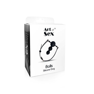 Кляп силиконовый Art of Sex, натуральная кожа - Balls - фото 3