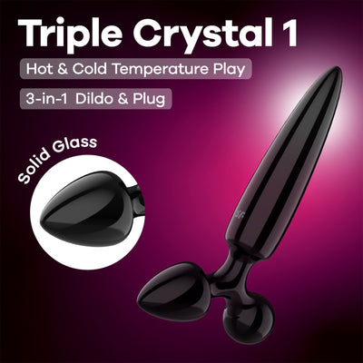 Трехсторонний стеклянный дилдо Satisfyer Triple Crystal 1 - фото 6