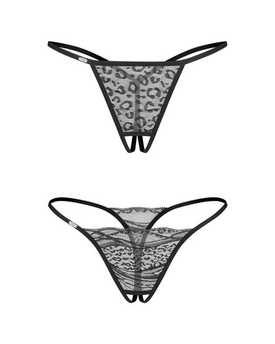 Набор трусиков с доступом Obsessive Bianca 2-pack crotchless thong - фото 5