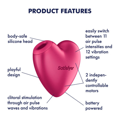 Вакуумний стимулятор-серце з вібрацією Satisfyer Cutie Heart - фото 18