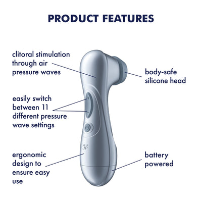Вакуумный клиторальный стимулятор Satisfyer Pro 2 Generation 2 Battery Series Light Blue - фото 5