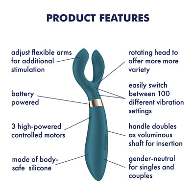 Вибратор для пар Satisfyer Endless Fun Battery Series, три мотора, многофункциональный - фото 5