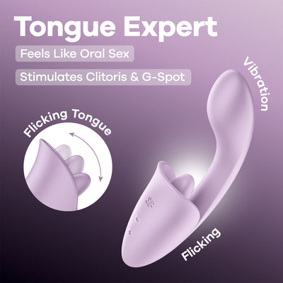 Вагинально-клиторальный вибратор Satisfyer Tongue Expert - фото 6