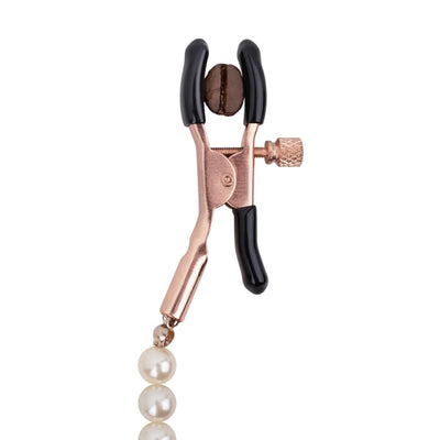 Зажимы для сосков с жемчужной цепочкой Rosy Gold - Nipple Clamps Pearls - фото 4