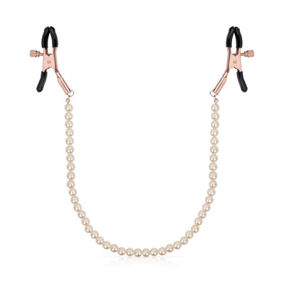 Зажимы для сосков с жемчужной цепочкой Rosy Gold - Nipple Clamps Pearls - фото 1