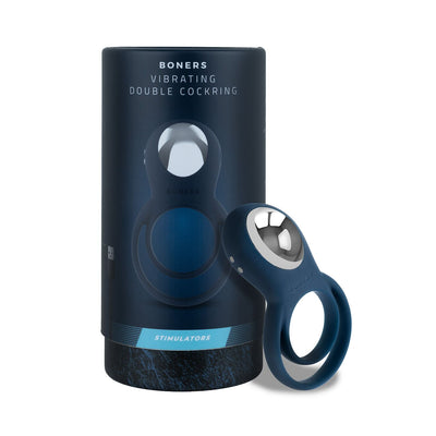 Эрекционное кольцо Boners Vibrating Double Cock Ring - фото 9