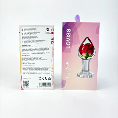 Роскошная анальная пробка Loviss Rose Anal Plug с настоящей розой внутри - фото 9