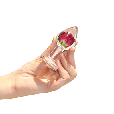 Роскошная анальная пробка Loviss Rose Anal Plug с настоящей розой внутри - фото 3