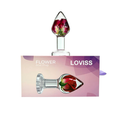 Роскошная анальная пробка Loviss Rose Anal Plug с настоящей розой внутри - фото 2