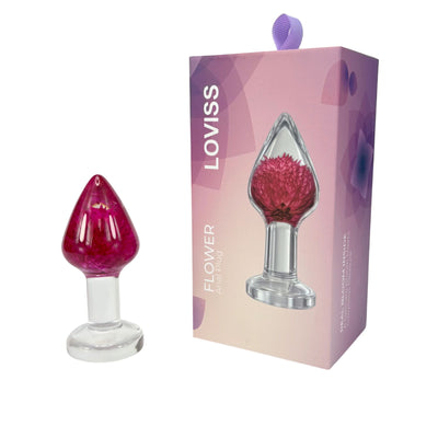 Роскошная анальная пробка Loviss Gomphrena Globosa Anal Plug с настоящим амарантом внутри - фото 1