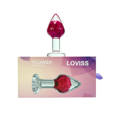 Роскошная анальная пробка Loviss Gomphrena Globosa Anal Plug с настоящим амарантом внутри - фото 2