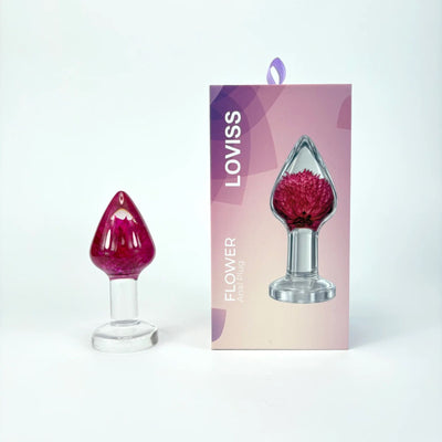 Роскошная анальная пробка Loviss Gomphrena Globosa Anal Plug с настоящим амарантом внутри - фото 5