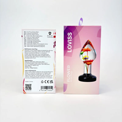 Роскошная анальная пробка Loviss Helichrysum Anal Plug с настоящим бессмертником внутри - фото 13