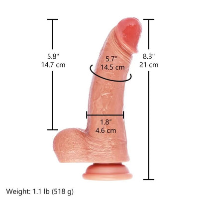 Фаллоимитатор для секс-машин Hismith Dual-density dildo with veins, система KlicLok - фото 5