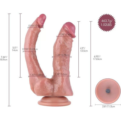 Двойной фаллоимитатор для секс-машин Hismith Double Penetrator, KlicLok и присоска - фото 17