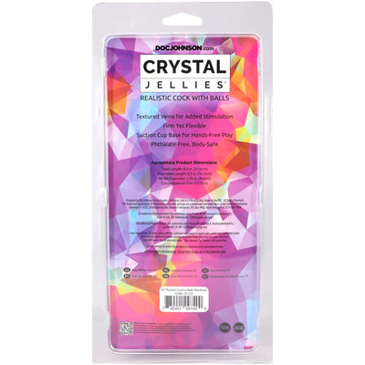 Фаллоимитатор Doc Johnson Crystal Jellies - Realistic Cock with Balls - фото 16