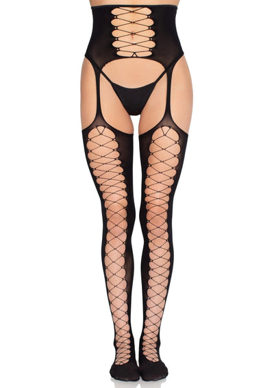Колготки Leg Avenue Stockings with Attached Garter Belt - фото 4