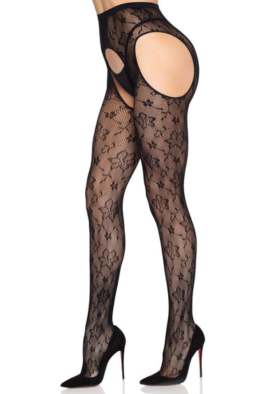 Колготки Leg Avenue Bloom Net Suspender Tights - фото 5