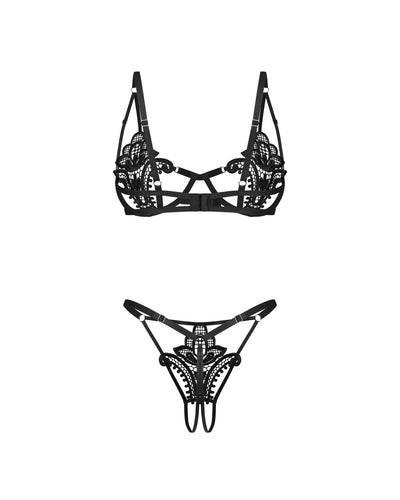 Комплект Obsessive Luise Sublim 2-pcs crotchless set - фото 45