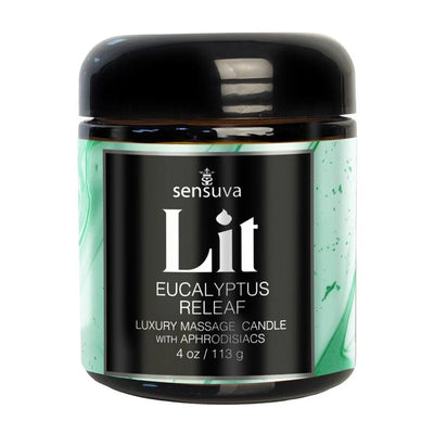 Массажная свеча Sensuva Lit Eucalyptus Releaf Luxury Massage Candle - фото 1