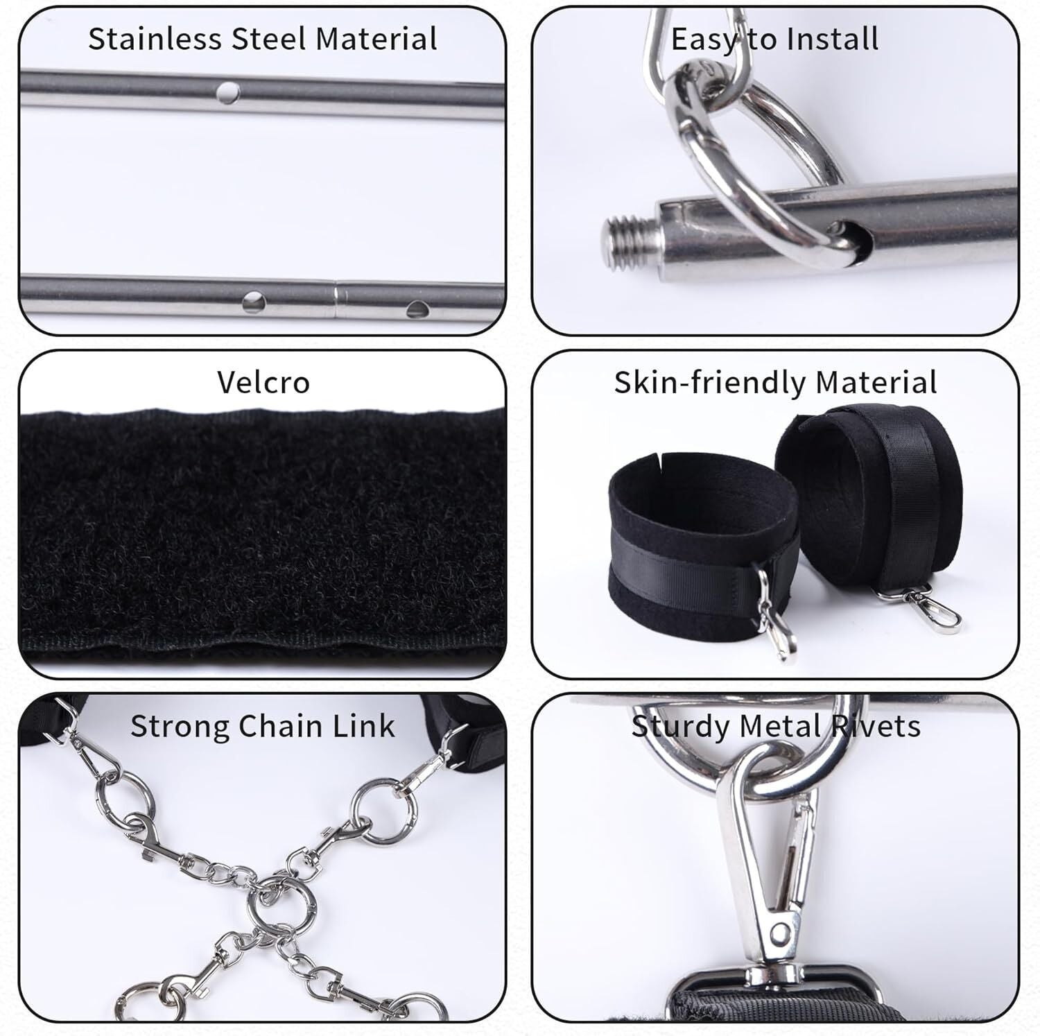 БДСМ-набір LOCKINK YEAHWOW Door Swing & Leg Spreader Bondage set (м'яте паковання!!!) - фото 5