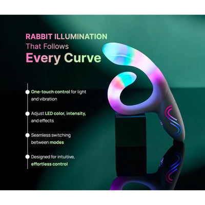 Вібратор-кролик із RGB-підсвічуванням та додатком Paradise Illumination The Rabbit - фото 4