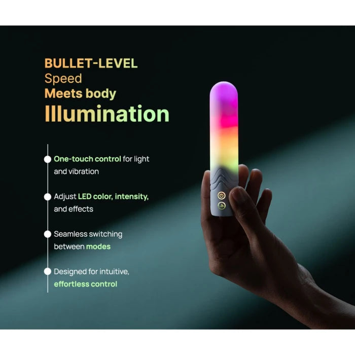 Віброкуля з RGB-підсвічуванням та керуванням через додаток Illumination The Bullet - превʼю 3