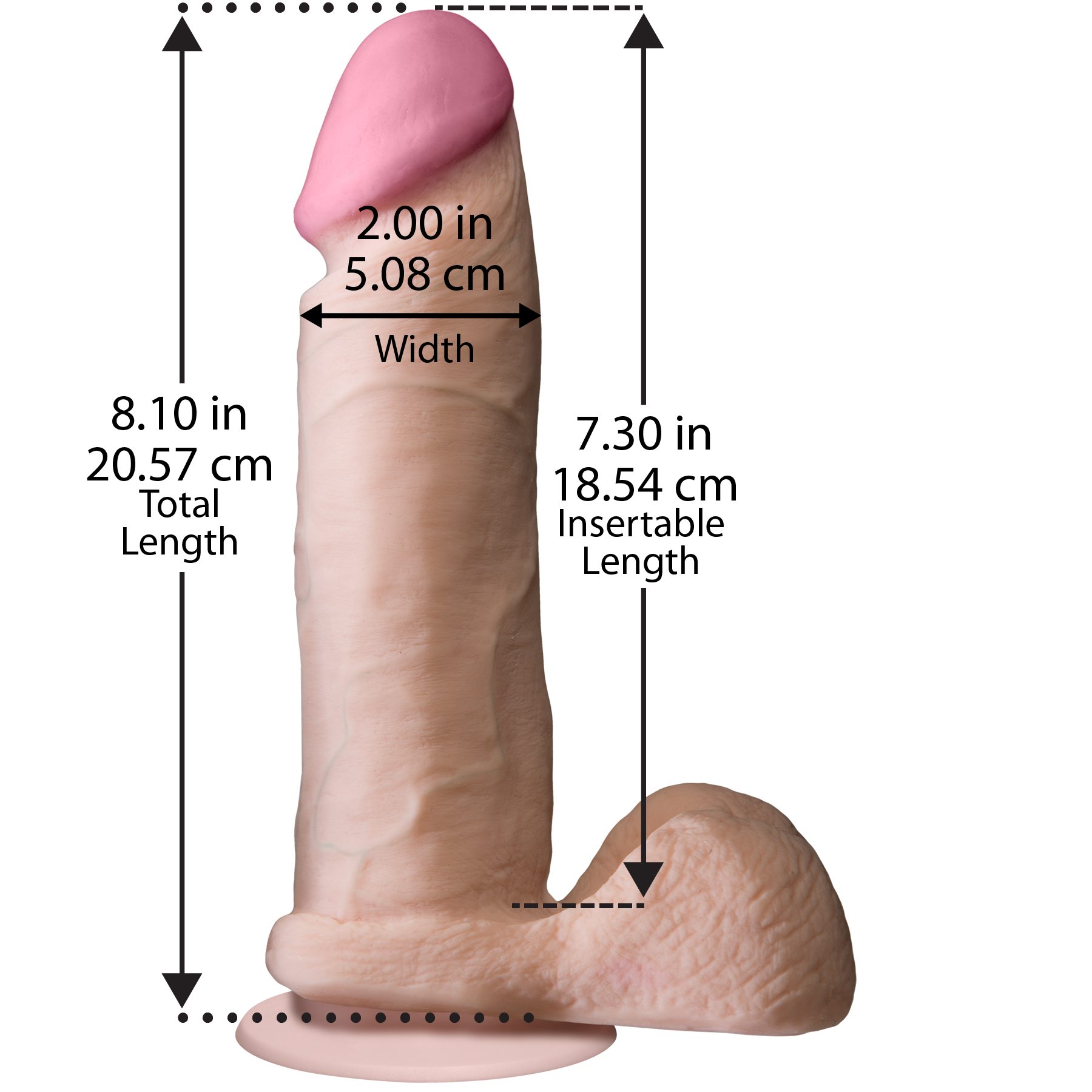 Фалоімітатор Doc Johnson The Realistic Cock 8 inch White - ULTRASKYN, Vack-U-Lock (м'яте паковання!!!) - фото 5