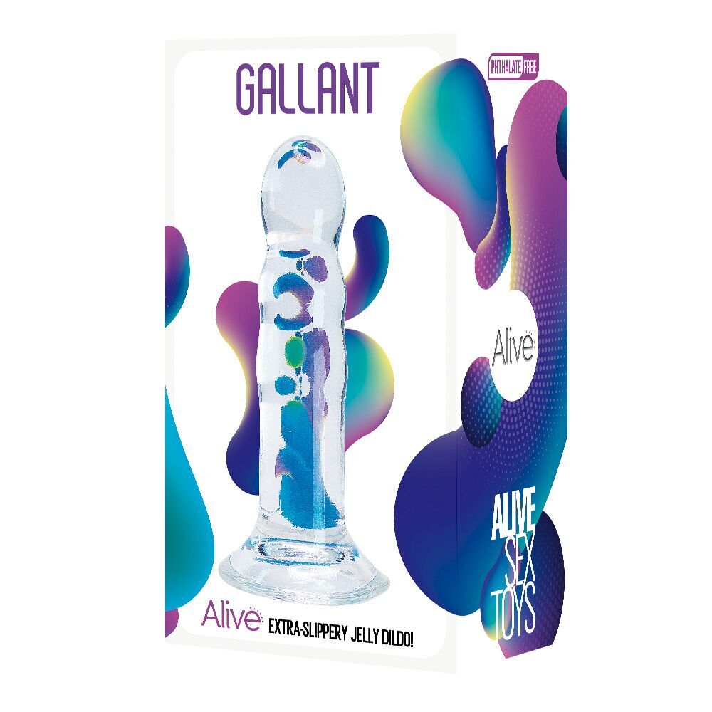 Thumb image for product index 3: Прозорий фалоімітатор Alive Gallant Jelly Dildo  (м'ята упаковка!!!)