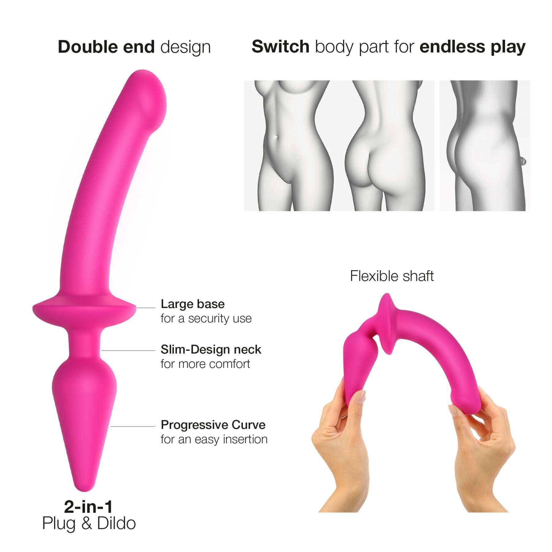 Thumb image for product index 3: Анальная пробка с дилдо Strap-On-Me SWITCH PLUG-IN SEMI-REALISTIC DILDO (мятая упаковка!!!)