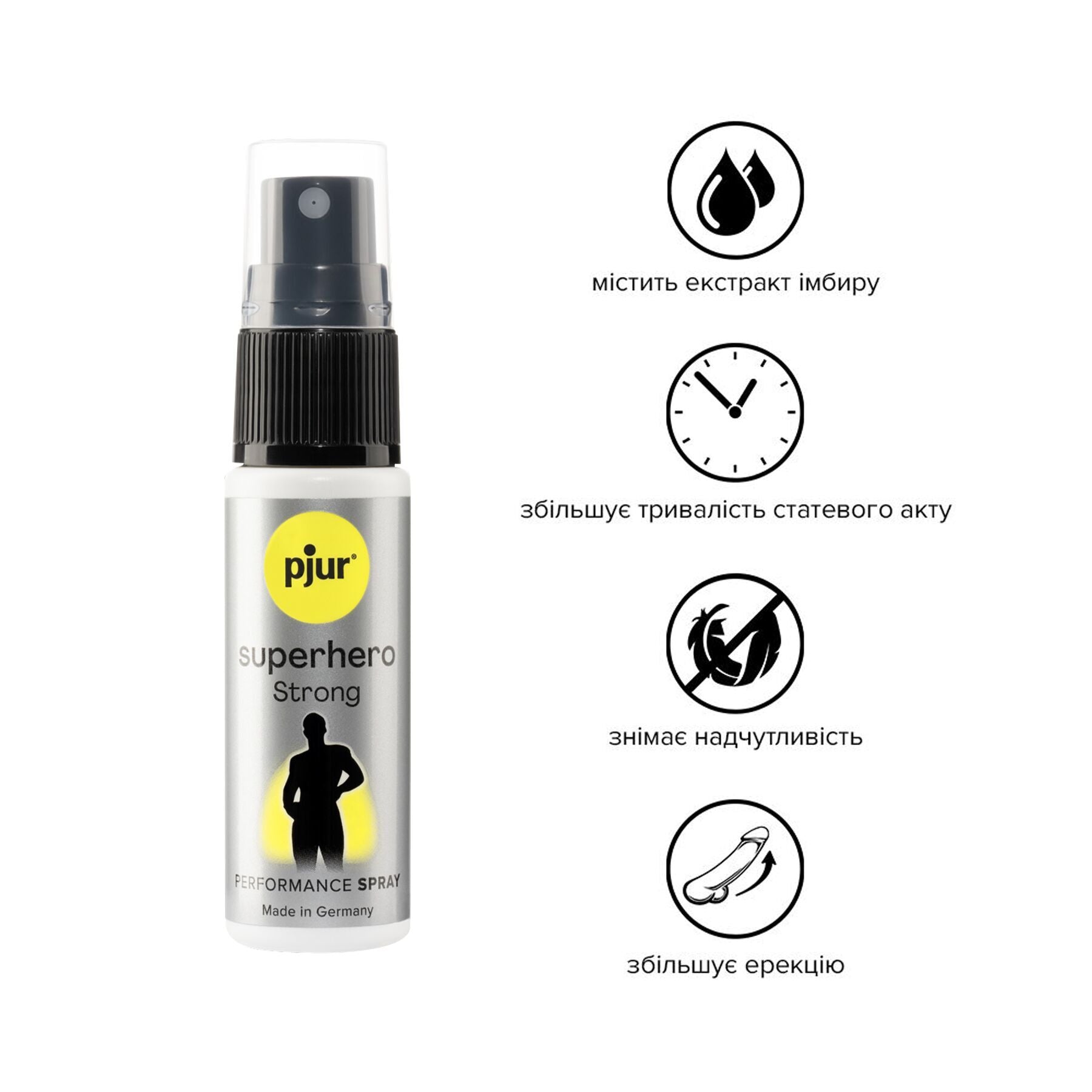 Спрей-пролонгатор pjur Superhero Strong Spray 20 ml (м'яте паковання!!!) - фото 3