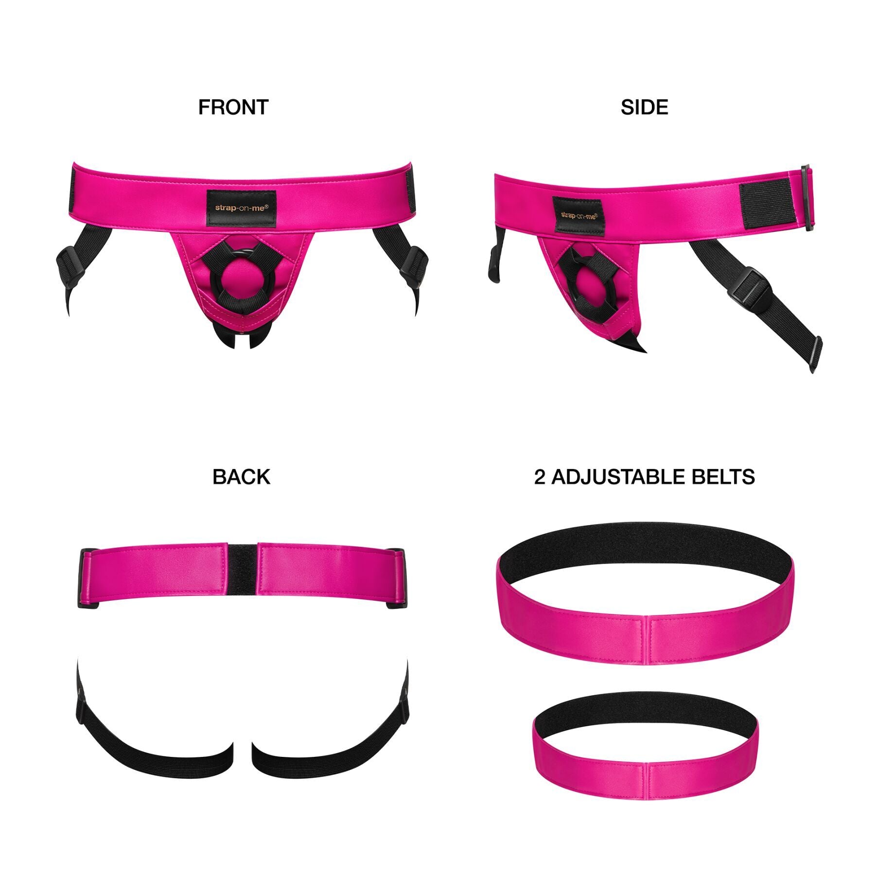 Thumb image for product index 3: Труси для страпона Strap-On-Me Leatherette Harness Curious  Fuchsia (м'ята упаковка!!!)