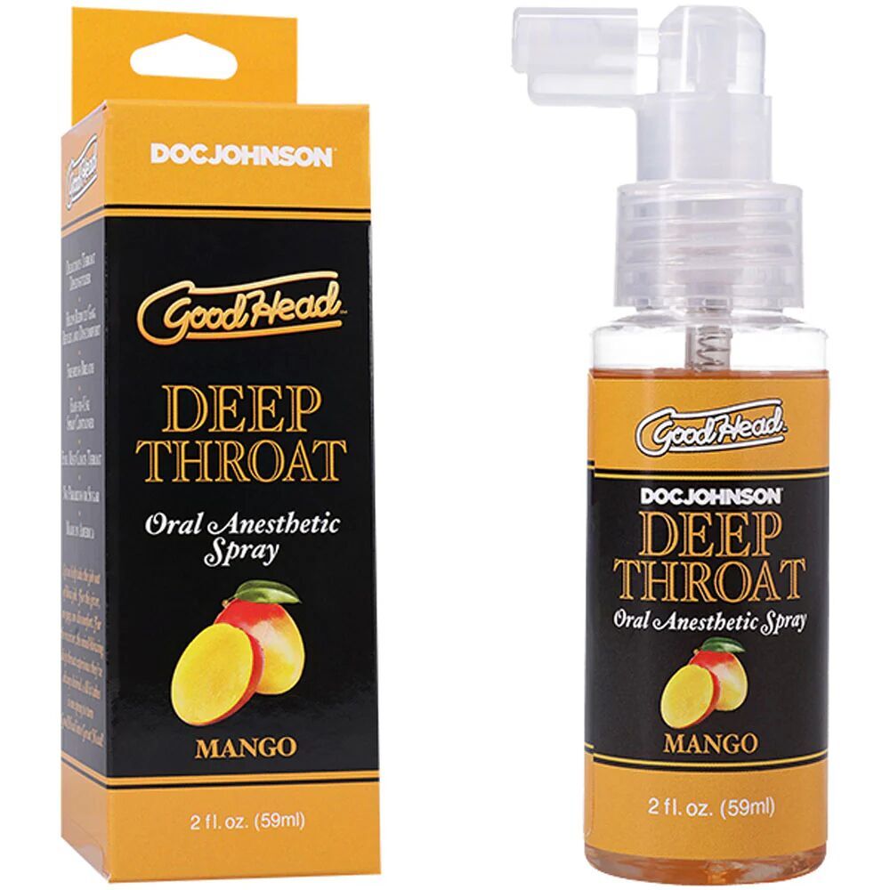 Спрей для мінету Doc Johnson GoodHead DeepThroat Spray - Mango 59мл (м'яте паковання!!!) - превʼю 3