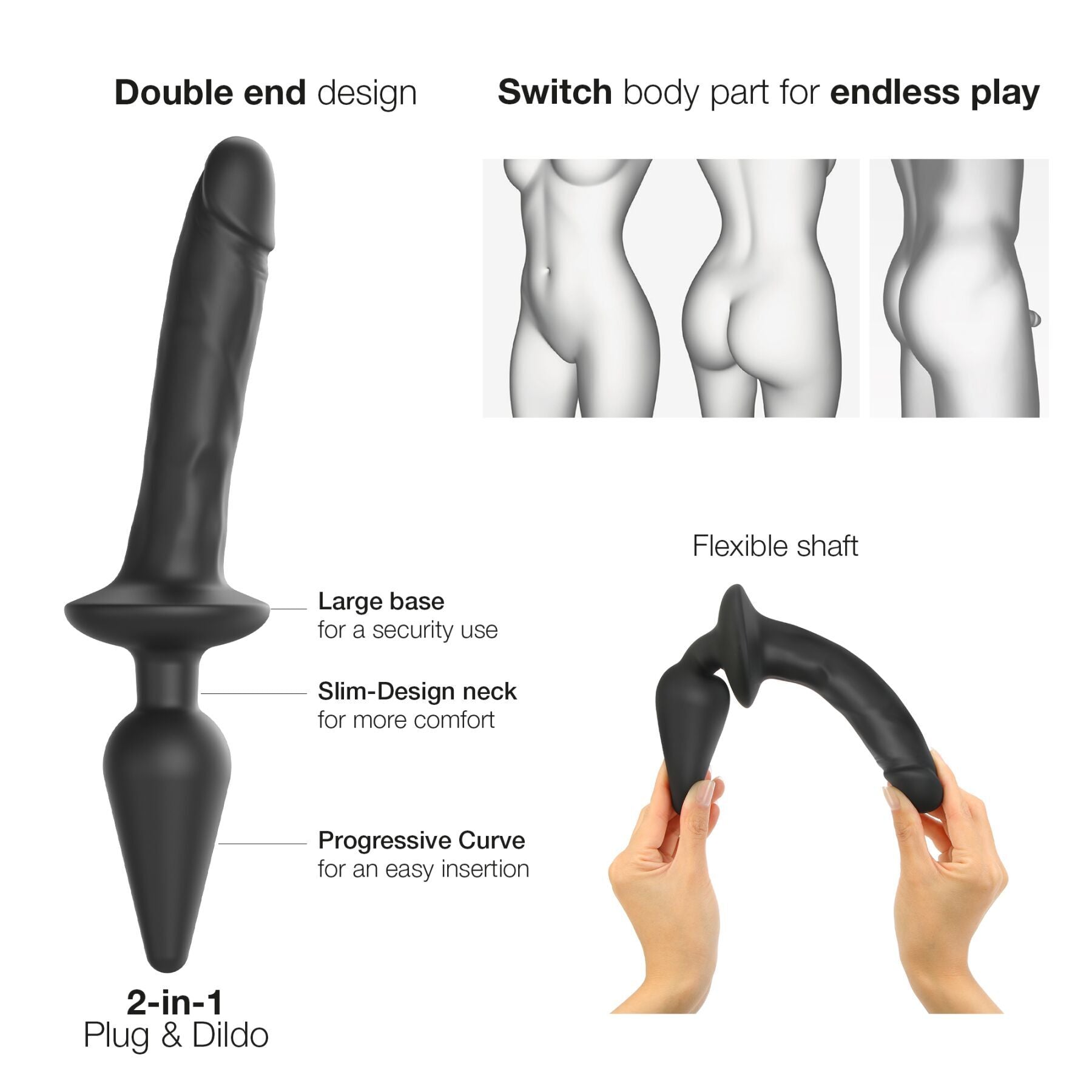 Thumb image for product index 3: Анальная пробка с дилдо Strap-On-Me SWITCH PLUG-IN REALISTIC DILDO (мятая упаковка!!!)